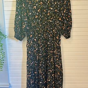 Joules Black Floral Button-Up Dress